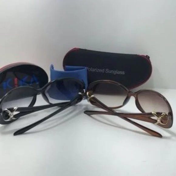 2 for 1 Sale Kika Eyewear Sunglass Black and Brown - Picture 2 of 8